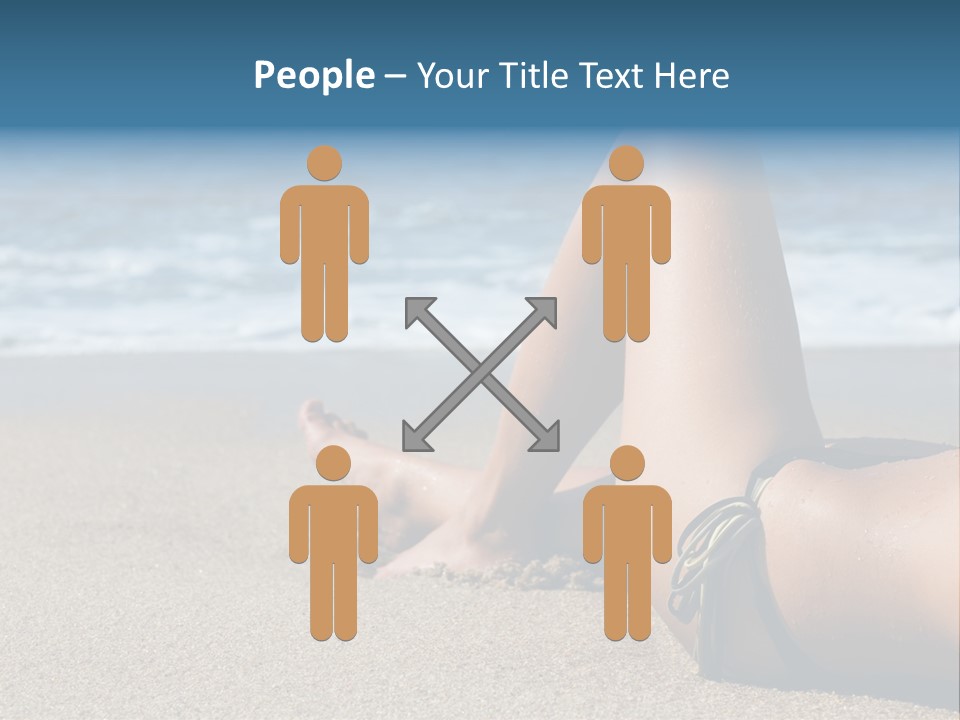 A Woman In A Bikini Laying On The Beach PowerPoint Template
