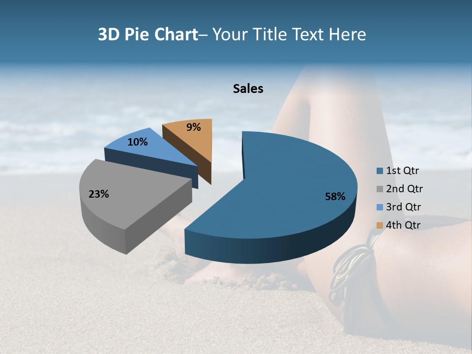 A Woman In A Bikini Laying On The Beach PowerPoint Template