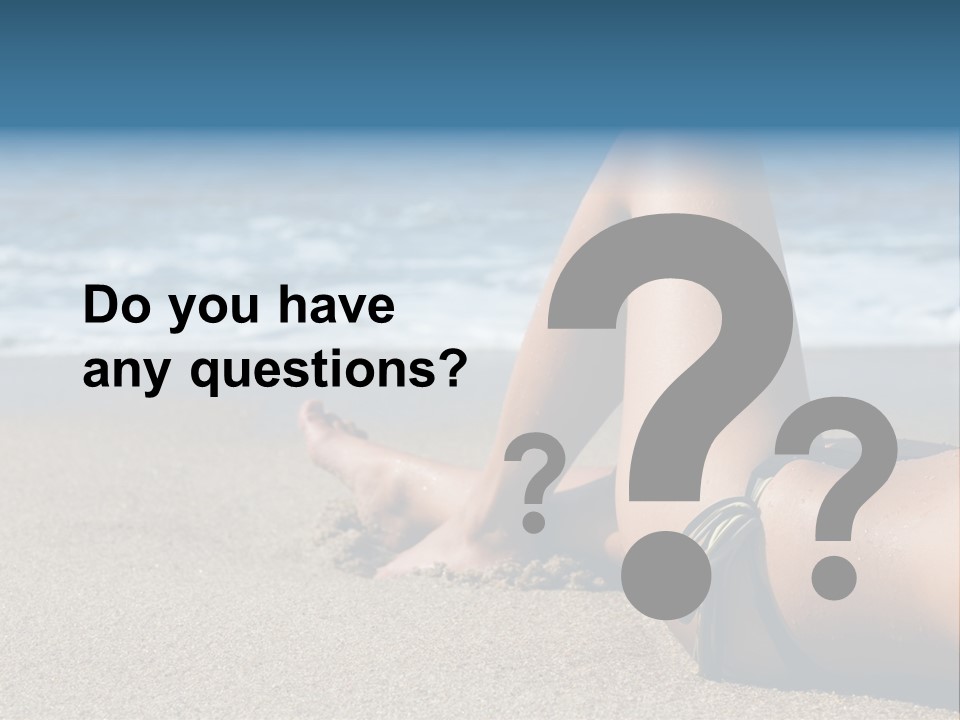 A Woman In A Bikini Laying On The Beach PowerPoint Template