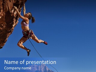 Vitality Female Cliff PowerPoint Template