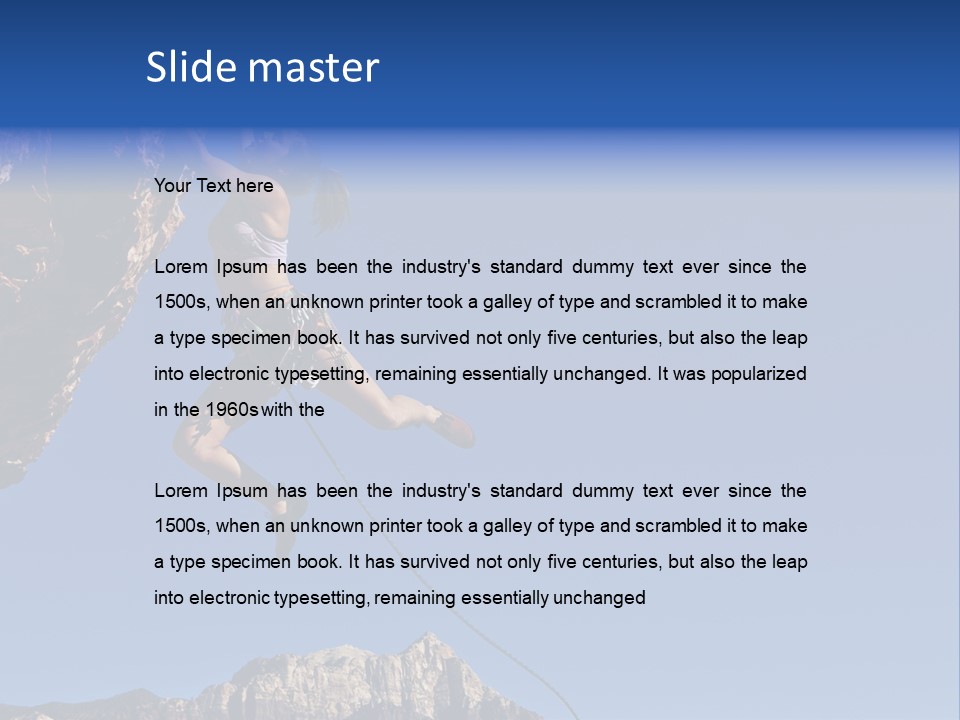 Vitality Female Cliff PowerPoint Template