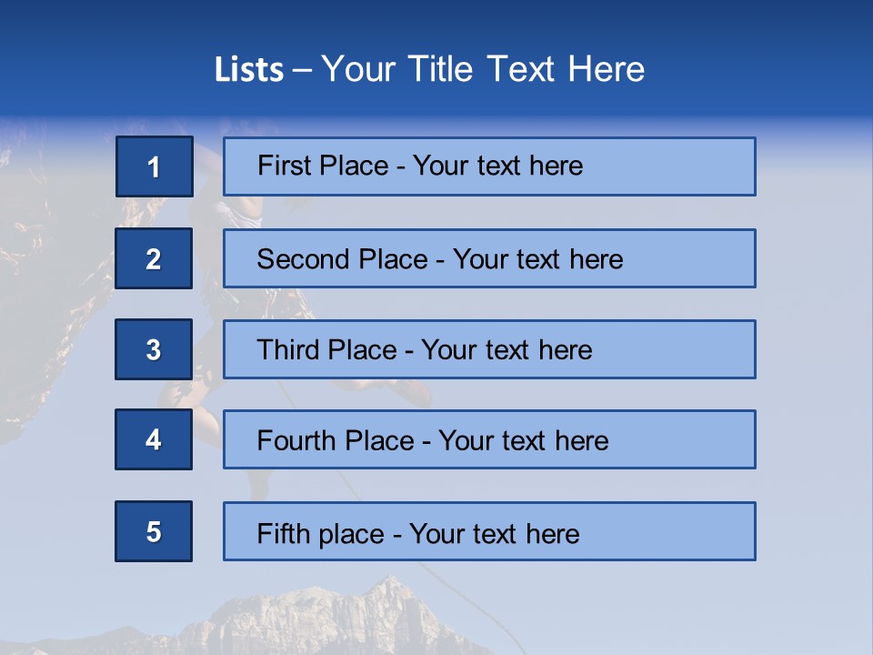 Vitality Female Cliff PowerPoint Template