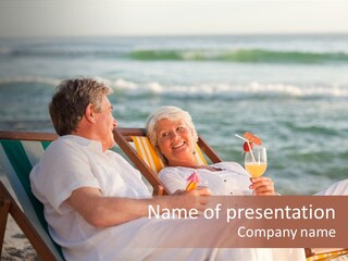 Man Female Retirement PowerPoint Template