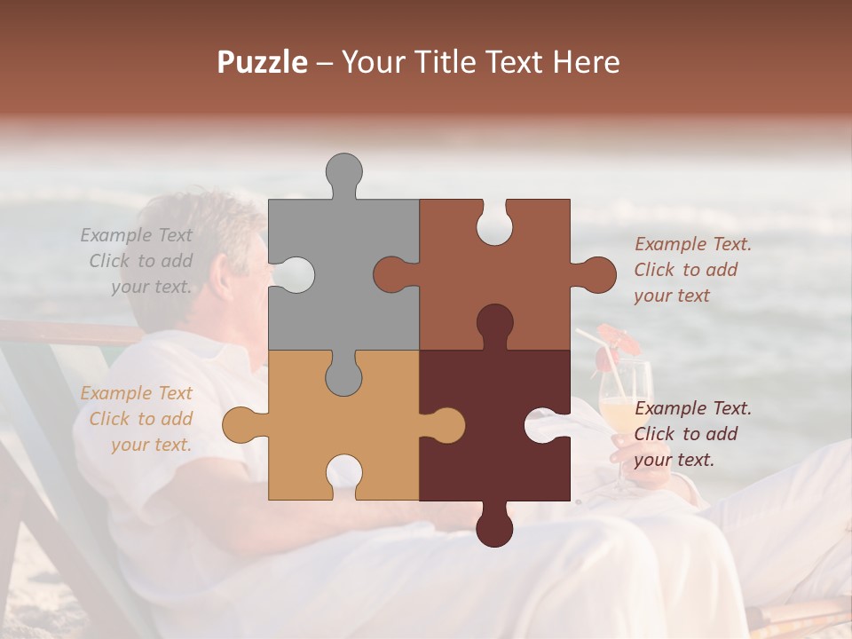 Man Female Retirement PowerPoint Template