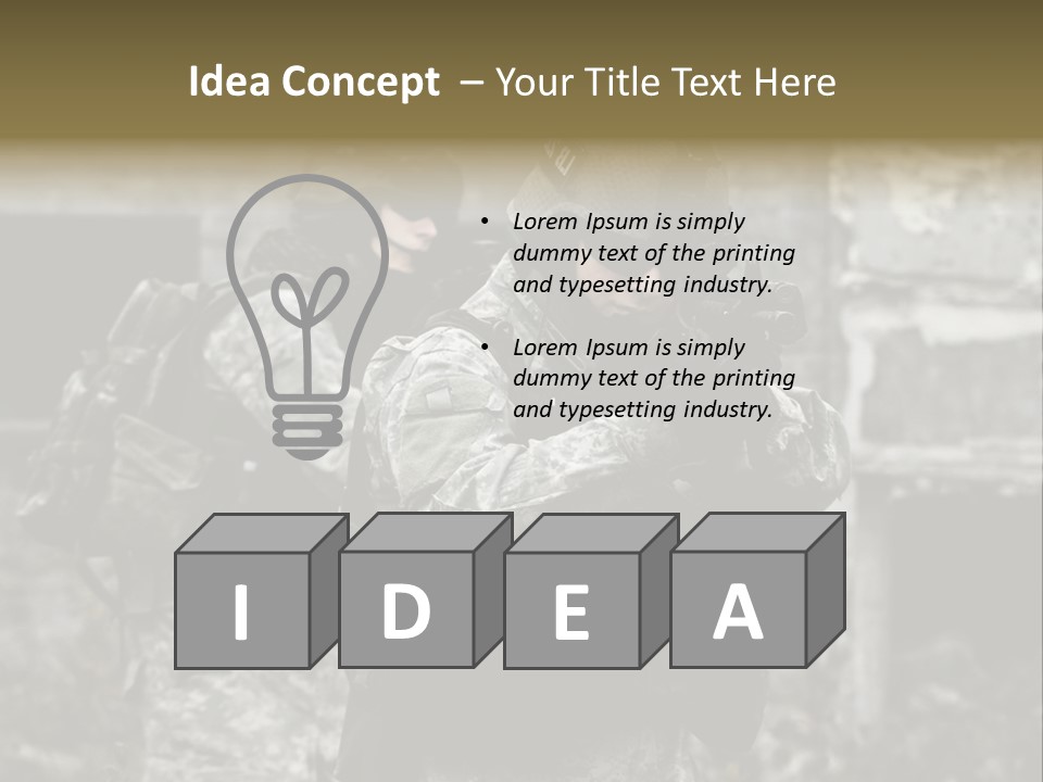 Young Combat Rifle PowerPoint Template