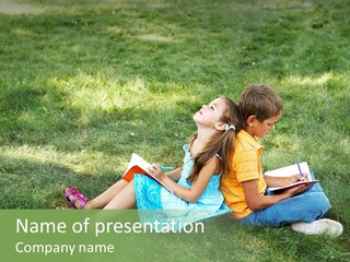 Park Boy Outside PowerPoint Template