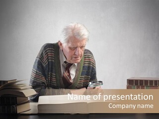 Read White Grandfather PowerPoint Template