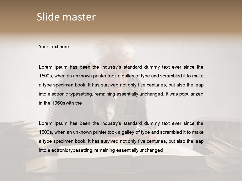 Read White Grandfather PowerPoint Template