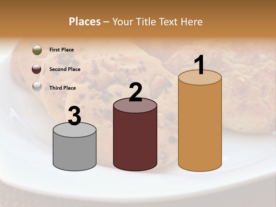 A White Plate Topped With Three Cookies On Top Of A Table PowerPoint Template