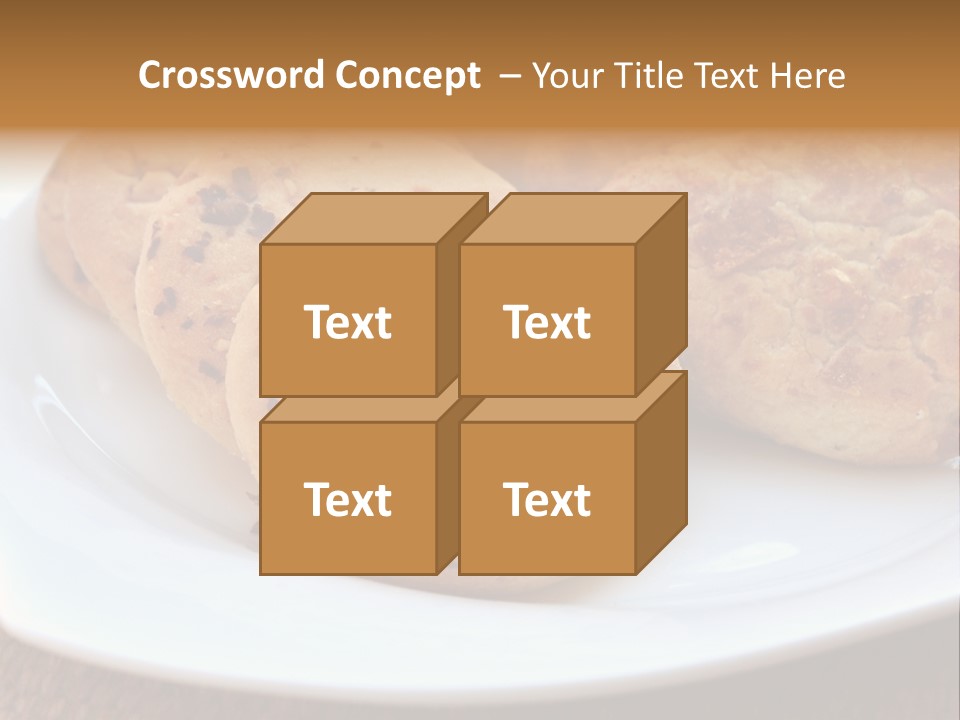 A White Plate Topped With Three Cookies On Top Of A Table PowerPoint Template