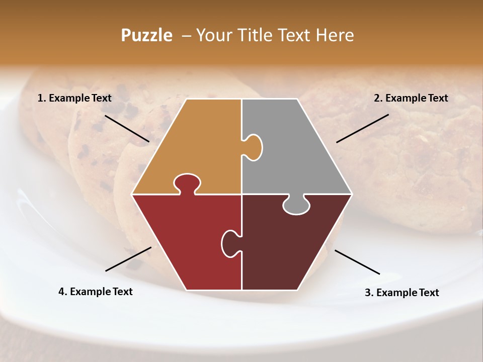 A White Plate Topped With Three Cookies On Top Of A Table PowerPoint Template
