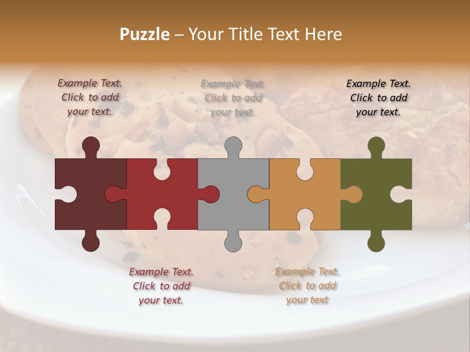 A White Plate Topped With Three Cookies On Top Of A Table PowerPoint Template