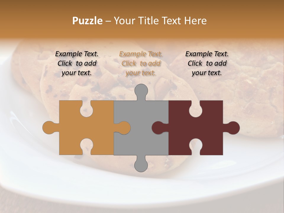 A White Plate Topped With Three Cookies On Top Of A Table PowerPoint Template