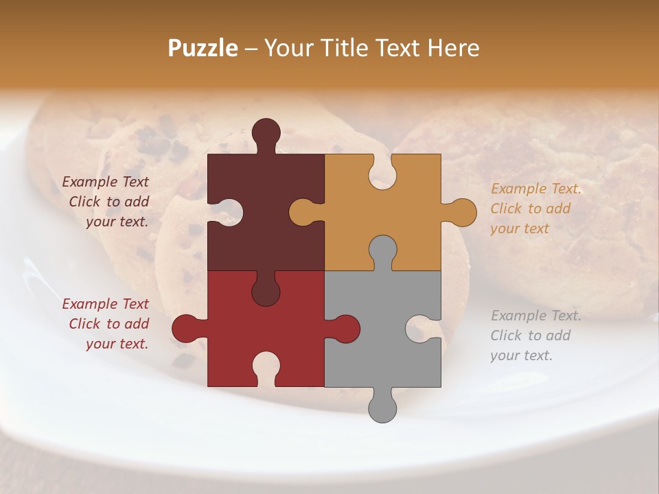 A White Plate Topped With Three Cookies On Top Of A Table PowerPoint Template