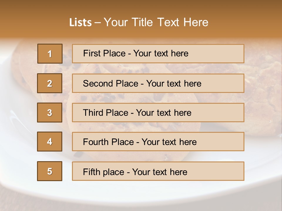 A White Plate Topped With Three Cookies On Top Of A Table PowerPoint Template