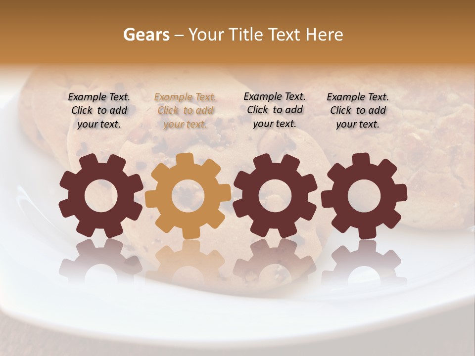 A White Plate Topped With Three Cookies On Top Of A Table PowerPoint Template