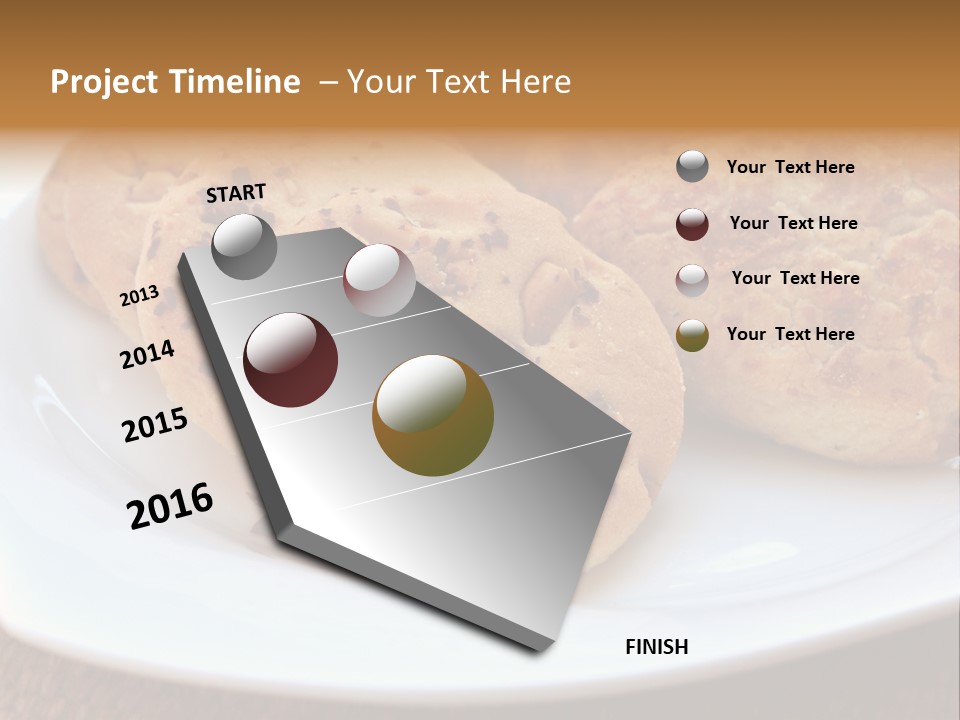 A White Plate Topped With Three Cookies On Top Of A Table PowerPoint Template