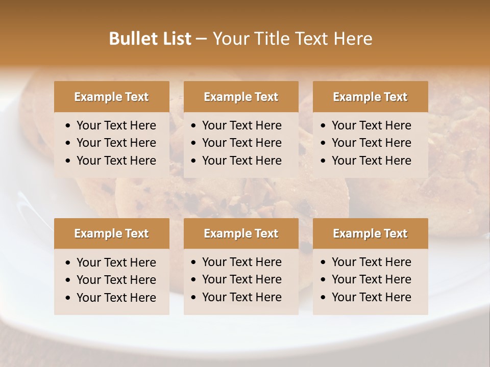 A White Plate Topped With Three Cookies On Top Of A Table PowerPoint Template