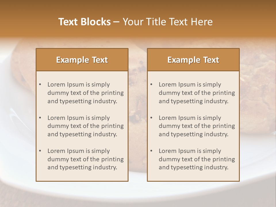 A White Plate Topped With Three Cookies On Top Of A Table PowerPoint Template