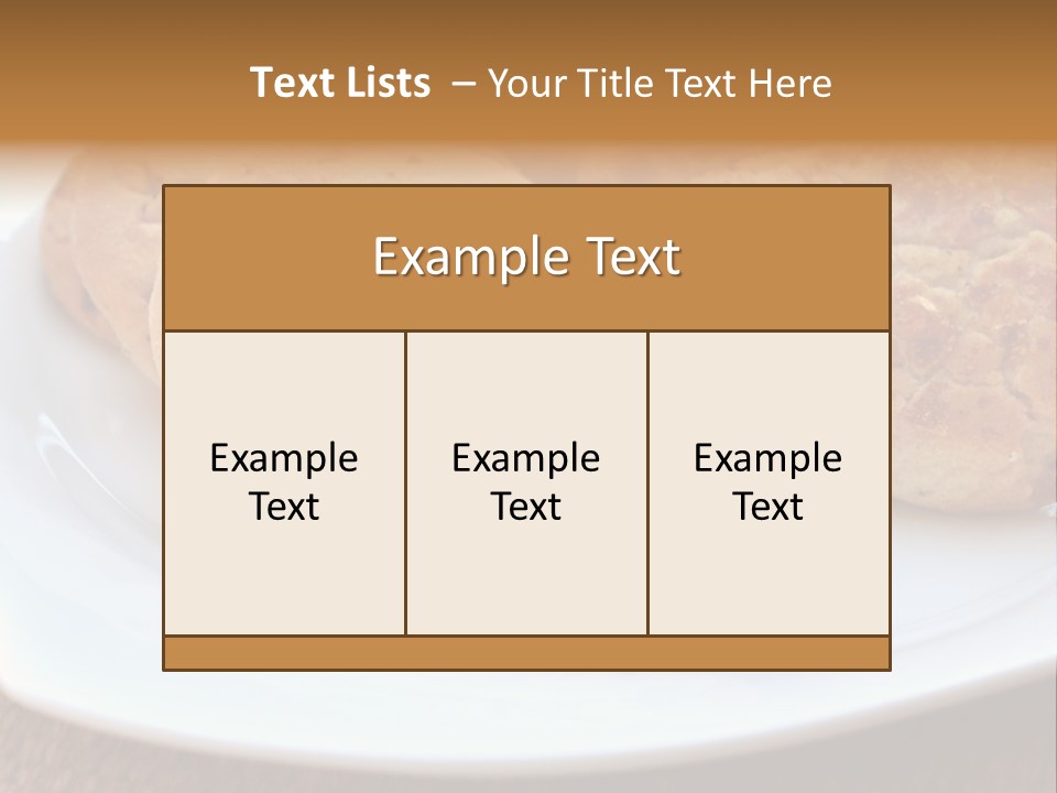 A White Plate Topped With Three Cookies On Top Of A Table PowerPoint Template