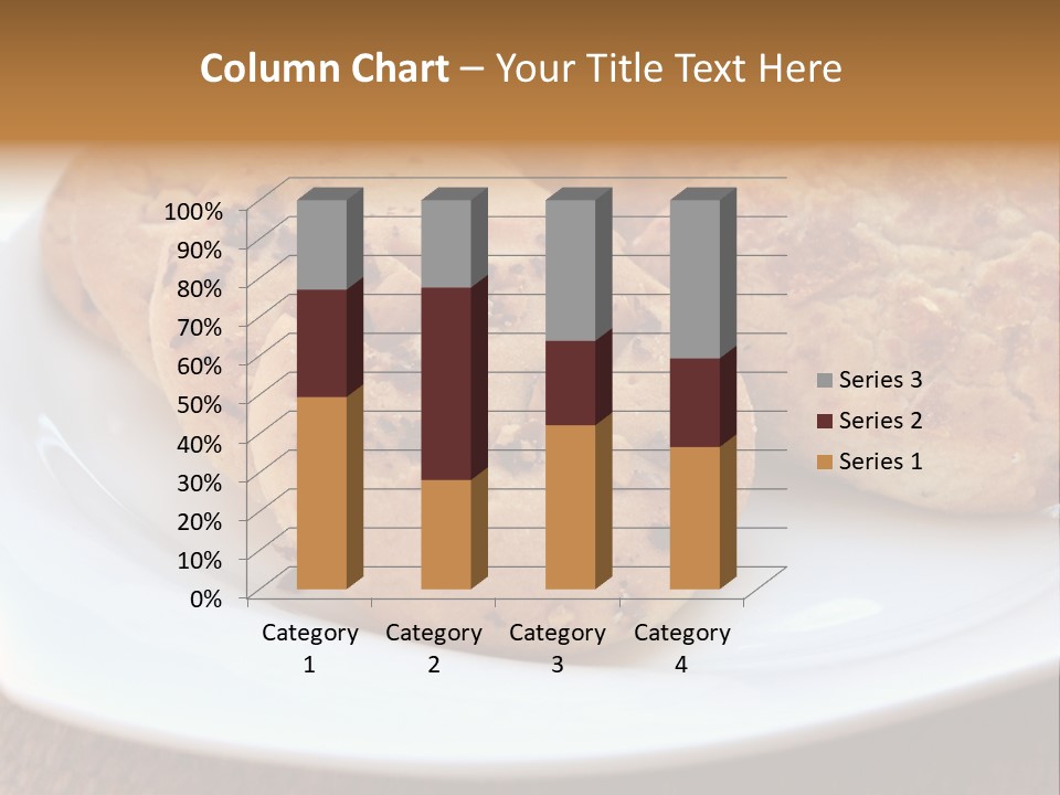A White Plate Topped With Three Cookies On Top Of A Table PowerPoint Template