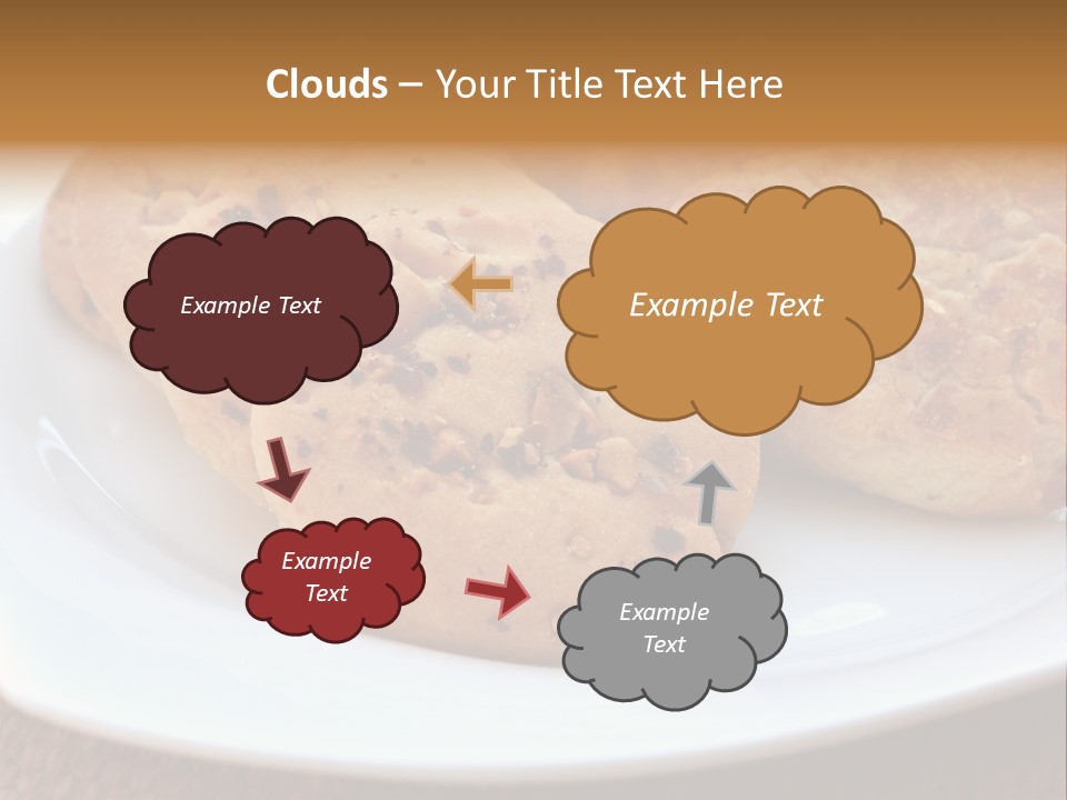 A White Plate Topped With Three Cookies On Top Of A Table PowerPoint Template