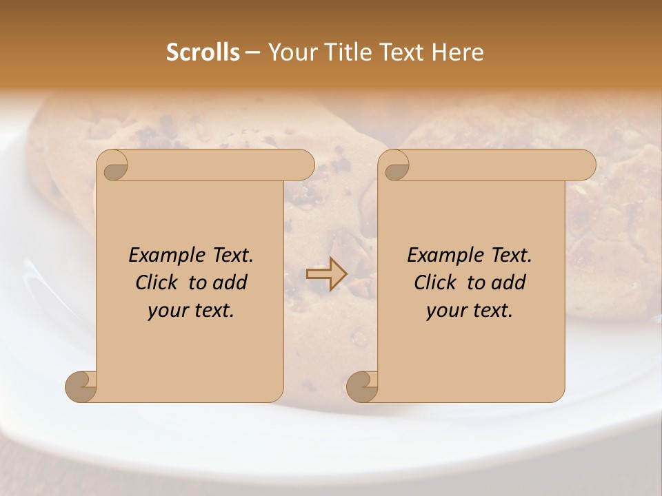 A White Plate Topped With Three Cookies On Top Of A Table PowerPoint Template