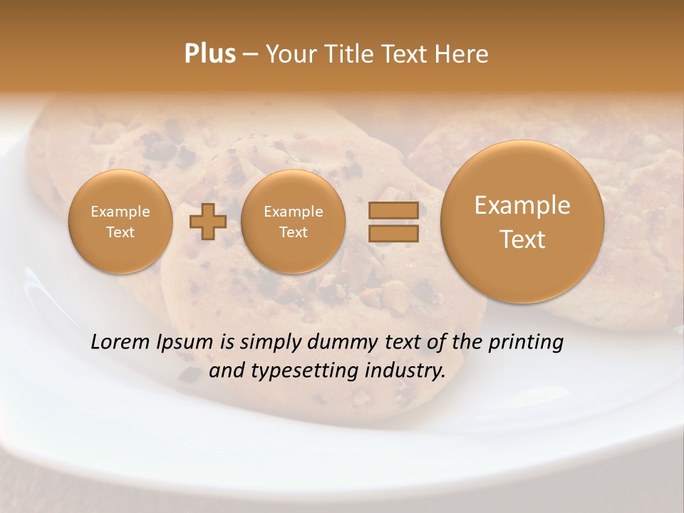 A White Plate Topped With Three Cookies On Top Of A Table PowerPoint Template