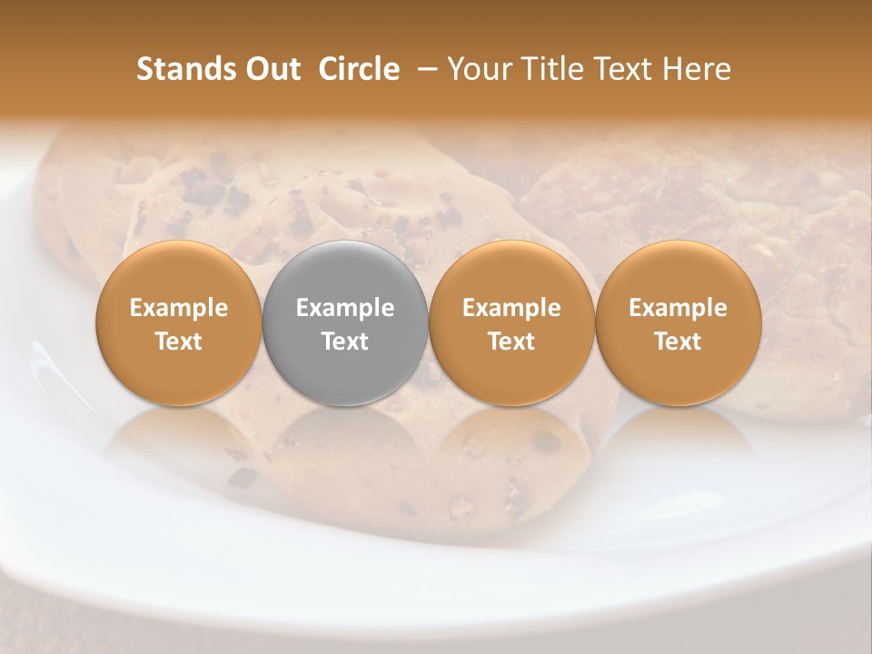 A White Plate Topped With Three Cookies On Top Of A Table PowerPoint Template