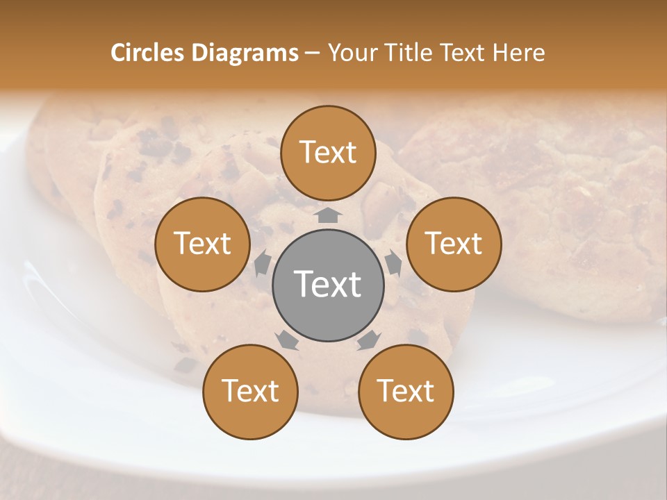 A White Plate Topped With Three Cookies On Top Of A Table PowerPoint Template