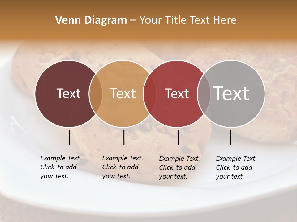 A White Plate Topped With Three Cookies On Top Of A Table PowerPoint Template