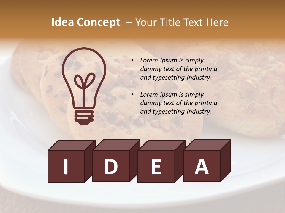 A White Plate Topped With Three Cookies On Top Of A Table PowerPoint Template