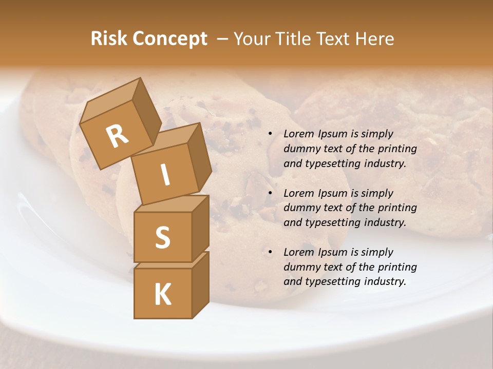 A White Plate Topped With Three Cookies On Top Of A Table PowerPoint Template