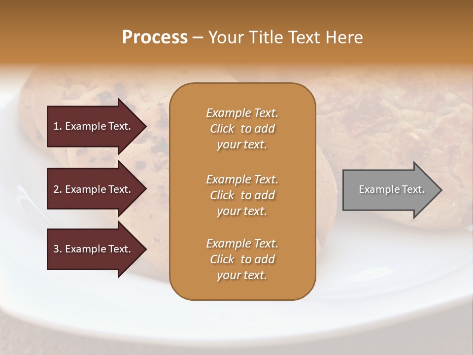 A White Plate Topped With Three Cookies On Top Of A Table PowerPoint Template