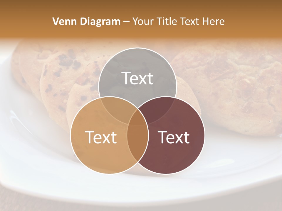 A White Plate Topped With Three Cookies On Top Of A Table PowerPoint Template