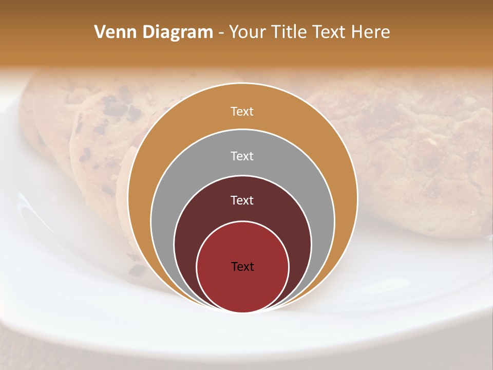 A White Plate Topped With Three Cookies On Top Of A Table PowerPoint Template