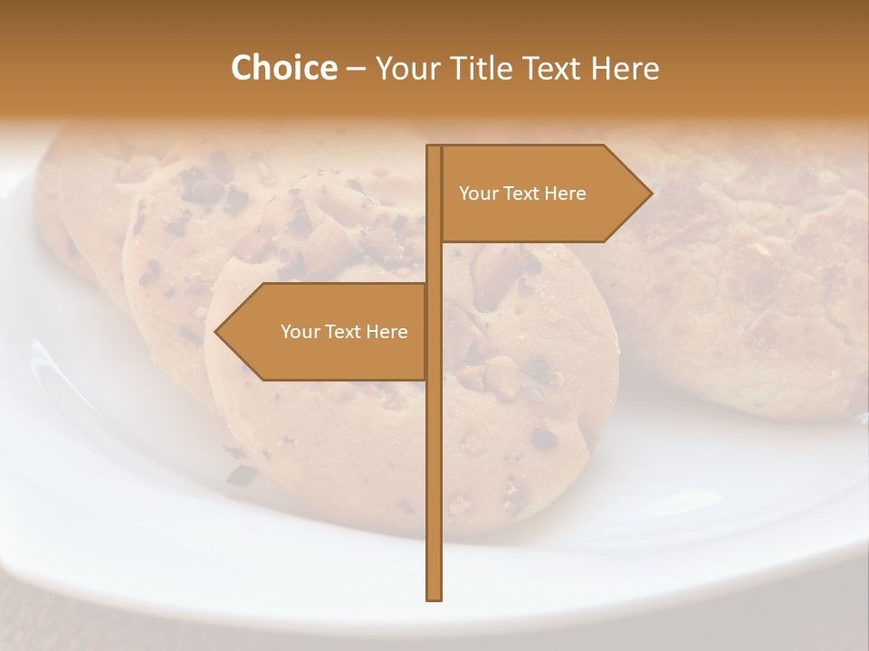 A White Plate Topped With Three Cookies On Top Of A Table PowerPoint Template