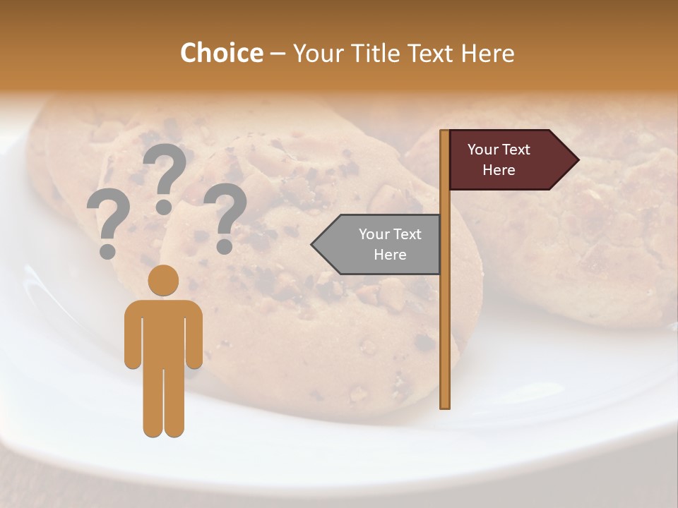 A White Plate Topped With Three Cookies On Top Of A Table PowerPoint Template