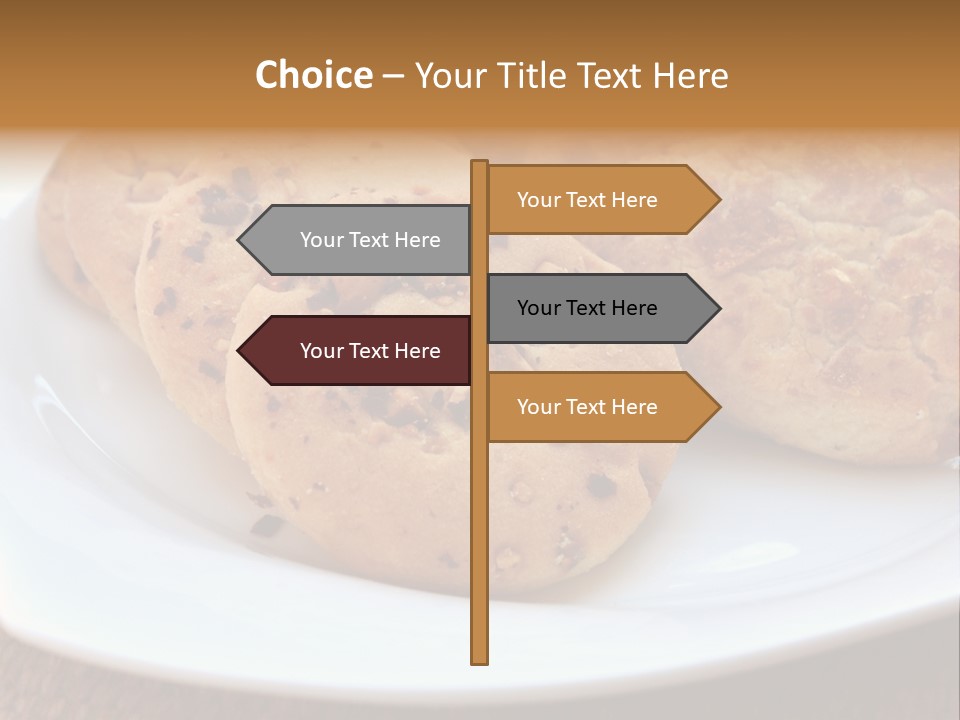 A White Plate Topped With Three Cookies On Top Of A Table PowerPoint Template