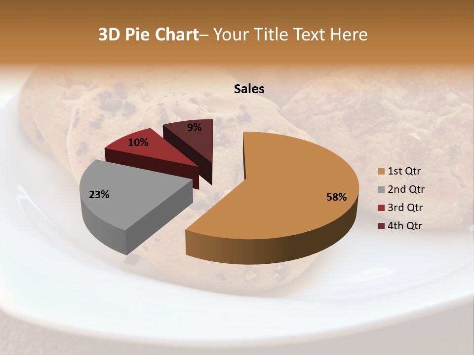 A White Plate Topped With Three Cookies On Top Of A Table PowerPoint Template