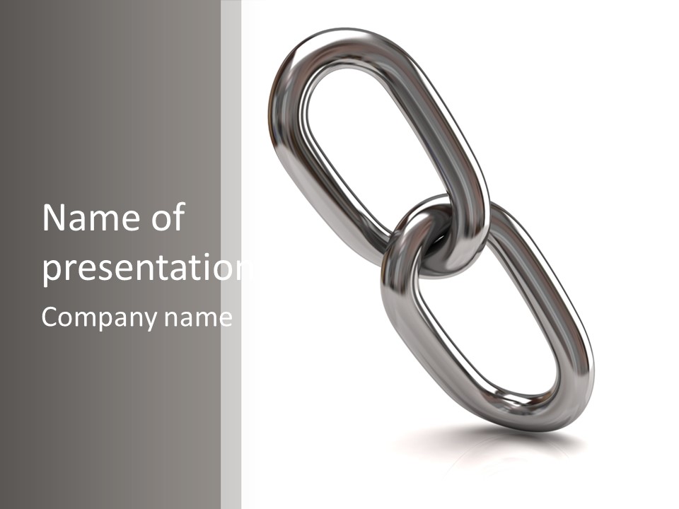 A Metal Chain On A White Background PowerPoint Template