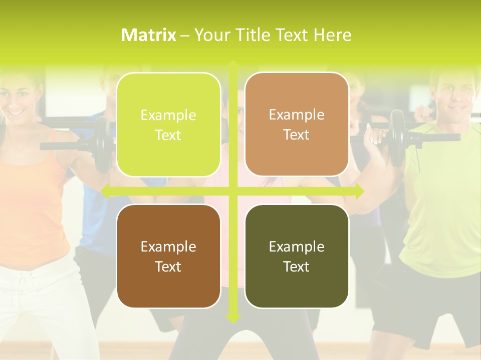 A Group Of People Holding Up A Barbell PowerPoint Template