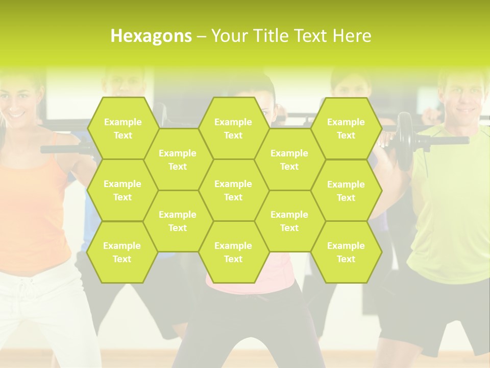 A Group Of People Holding Up A Barbell PowerPoint Template