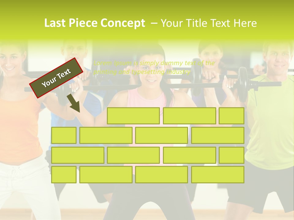 A Group Of People Holding Up A Barbell PowerPoint Template