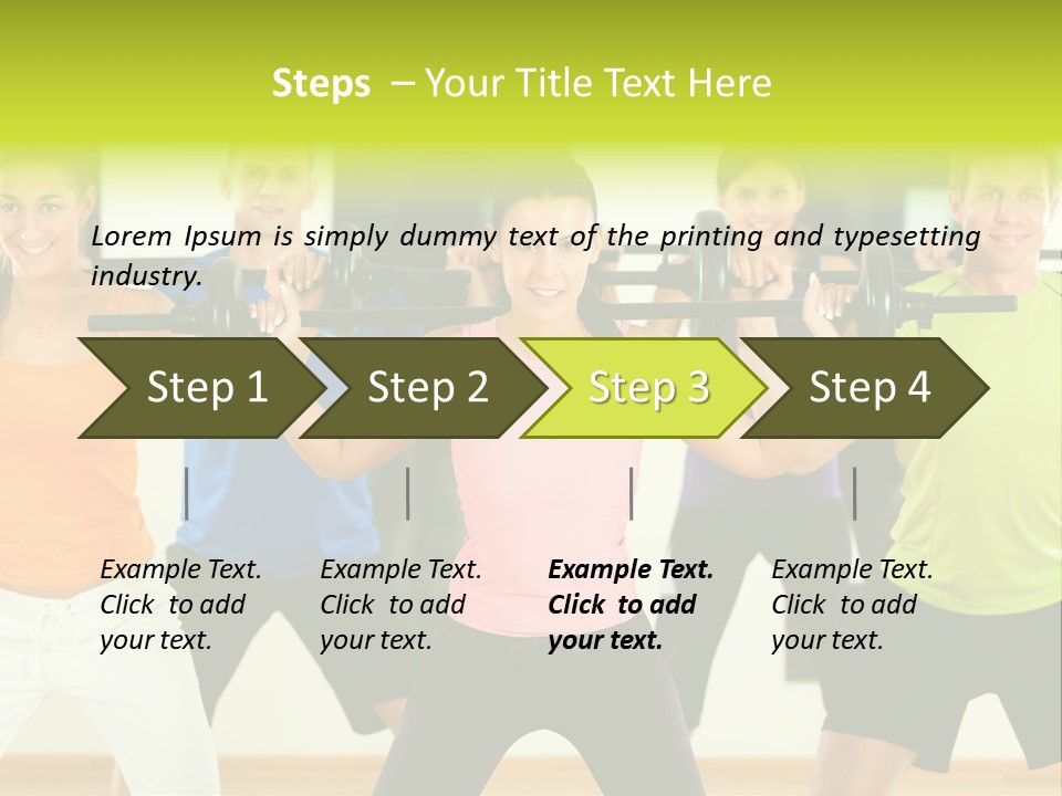 A Group Of People Holding Up A Barbell PowerPoint Template