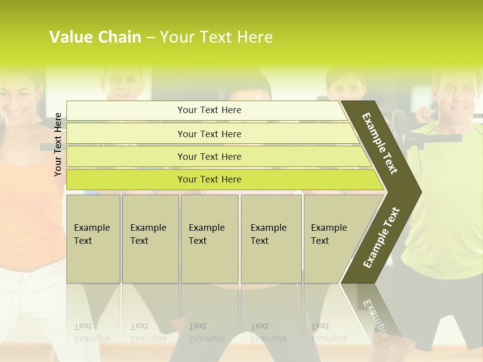 A Group Of People Holding Up A Barbell PowerPoint Template