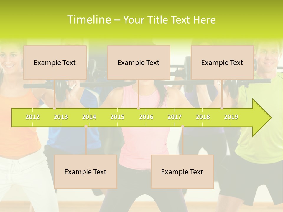 A Group Of People Holding Up A Barbell PowerPoint Template