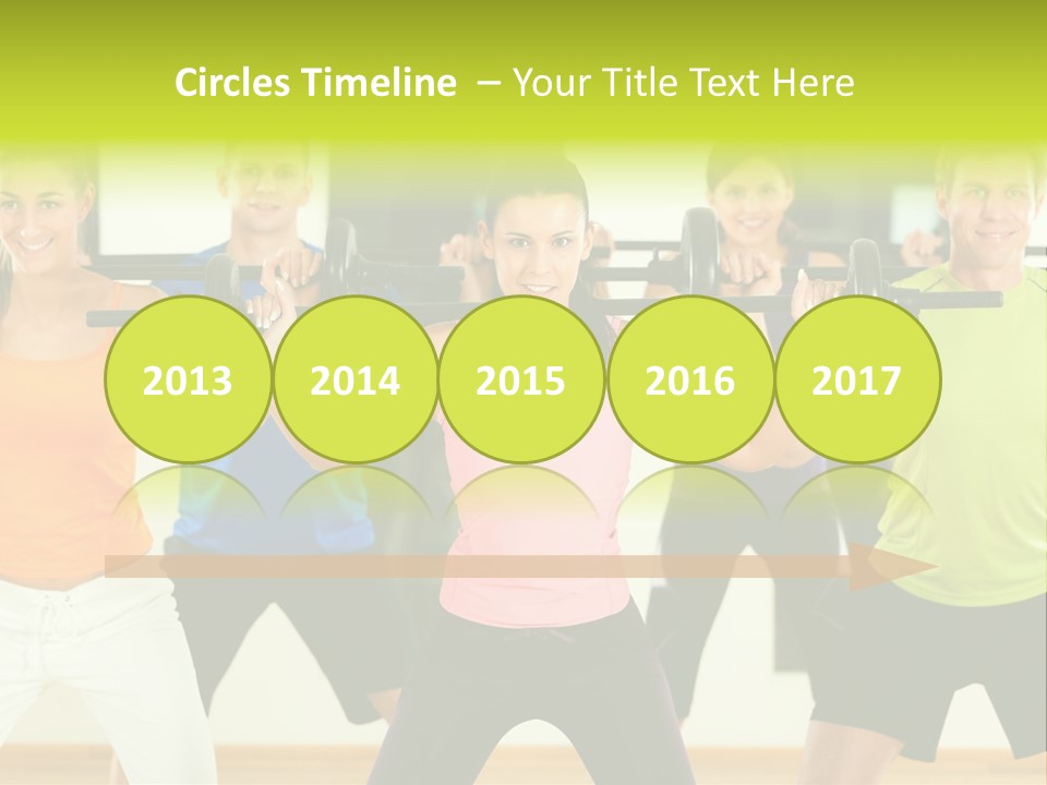 A Group Of People Holding Up A Barbell PowerPoint Template