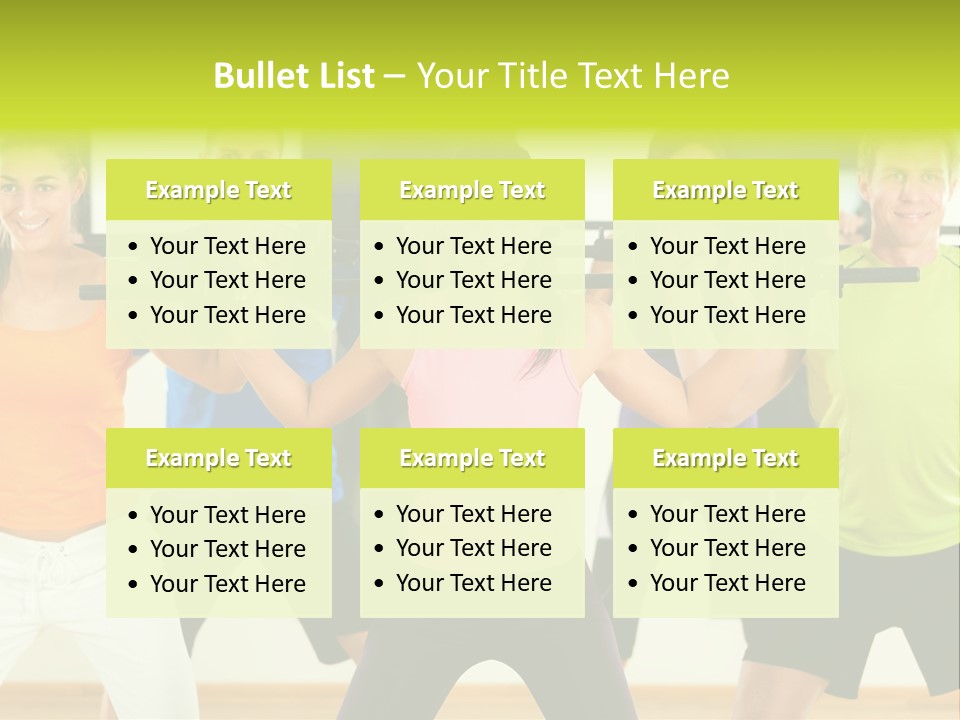 A Group Of People Holding Up A Barbell PowerPoint Template