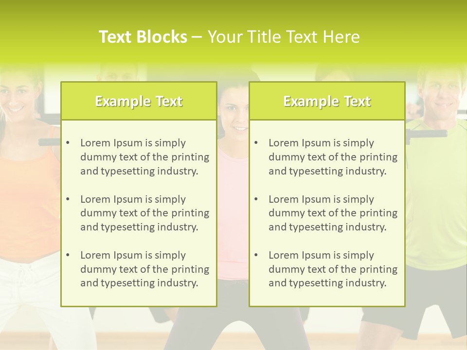 A Group Of People Holding Up A Barbell PowerPoint Template